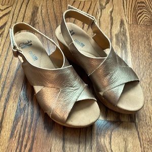 Clarks Gold Wedges